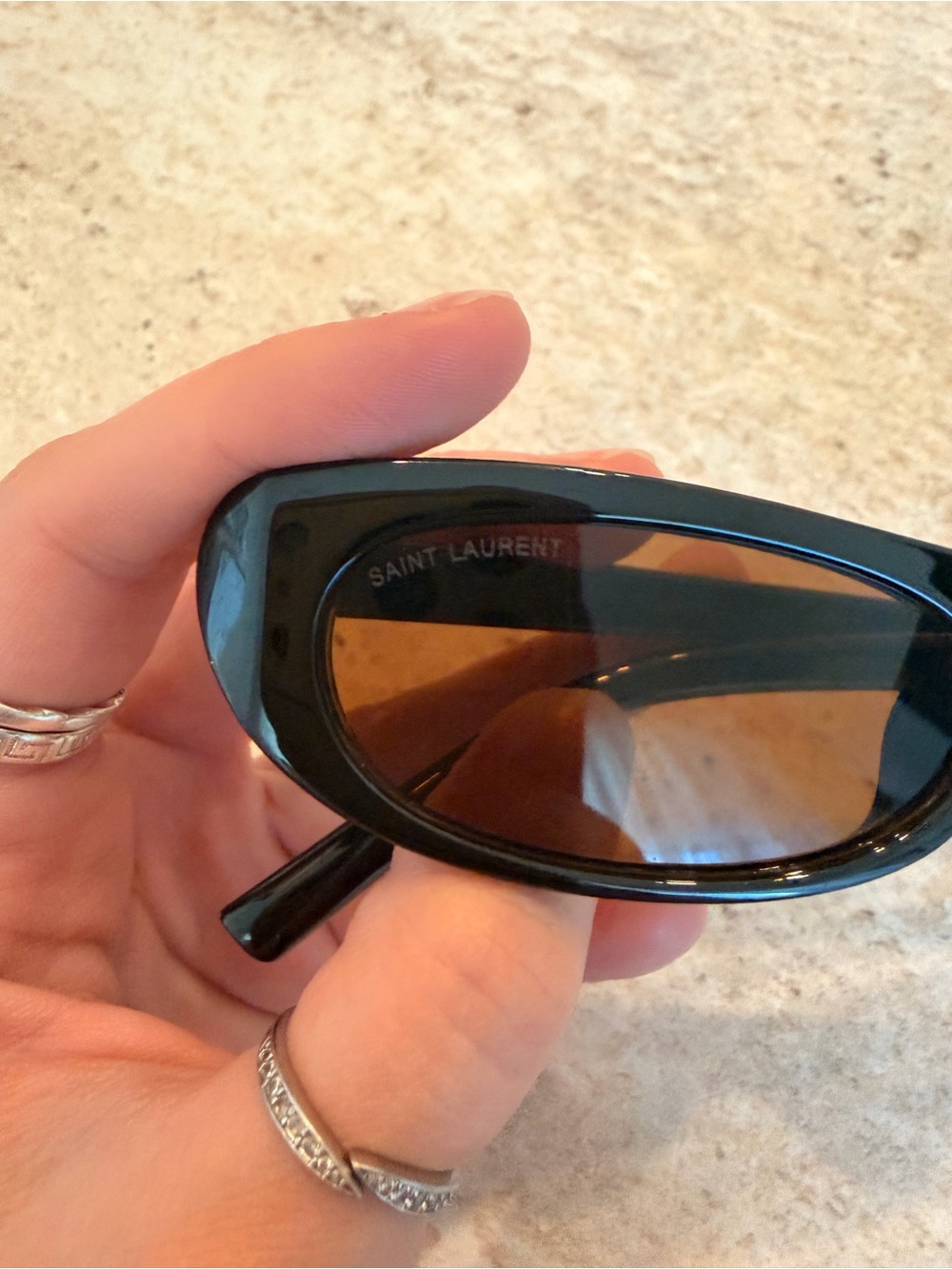 Saint Laurent Black Oval Sunglasses - Picture 2 of 11